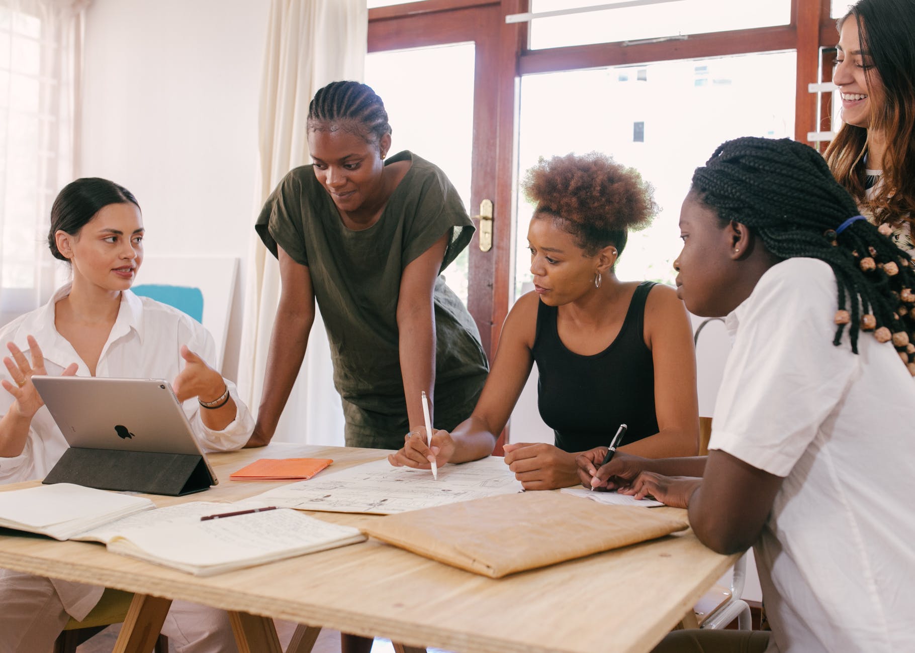 A business team meeting